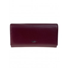 На фото 1 - Женский кошелёк-портмоне из мягкой натуральной кожи, цвет бордовый