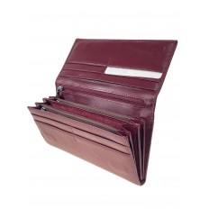 На фото 2 - Женский кошелёк-портмоне из мягкой натуральной кожи, цвет бордовый