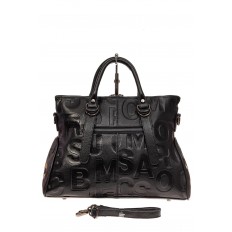 На фото 2 - Модная женская сумка из натуральной кожи, цвет черный