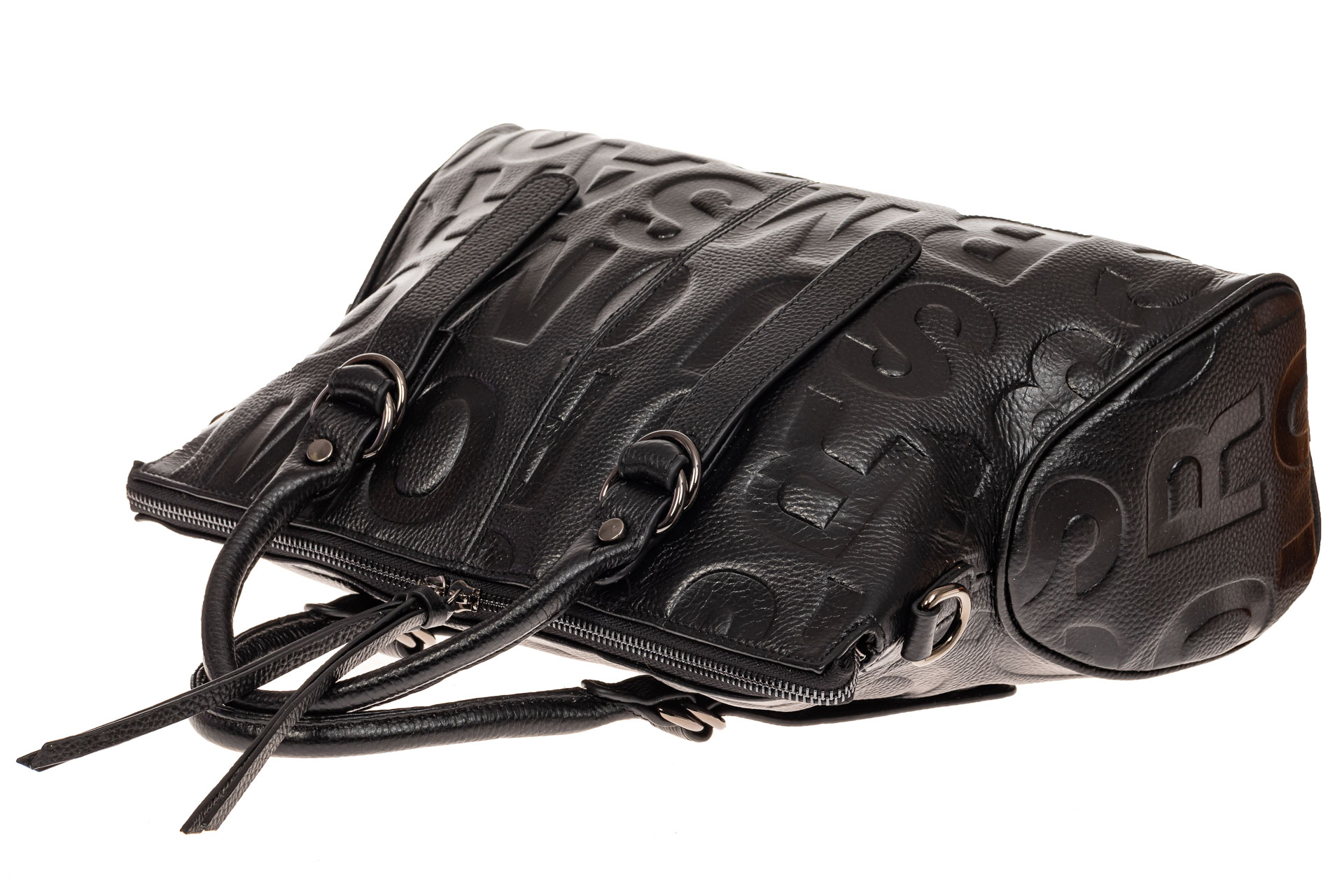 На фото 3 - Модная женская сумка из натуральной кожи, цвет черный