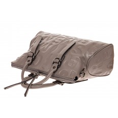 На фото 3 - Модная женская сумка из натуральной кожи, цвет серо-бежевый