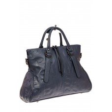 На фото 1 - Модная женская сумка из натуральной кожи, цвет синий