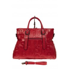 На фото 2 - Модная женская сумка из натуральной кожи, цвет красный