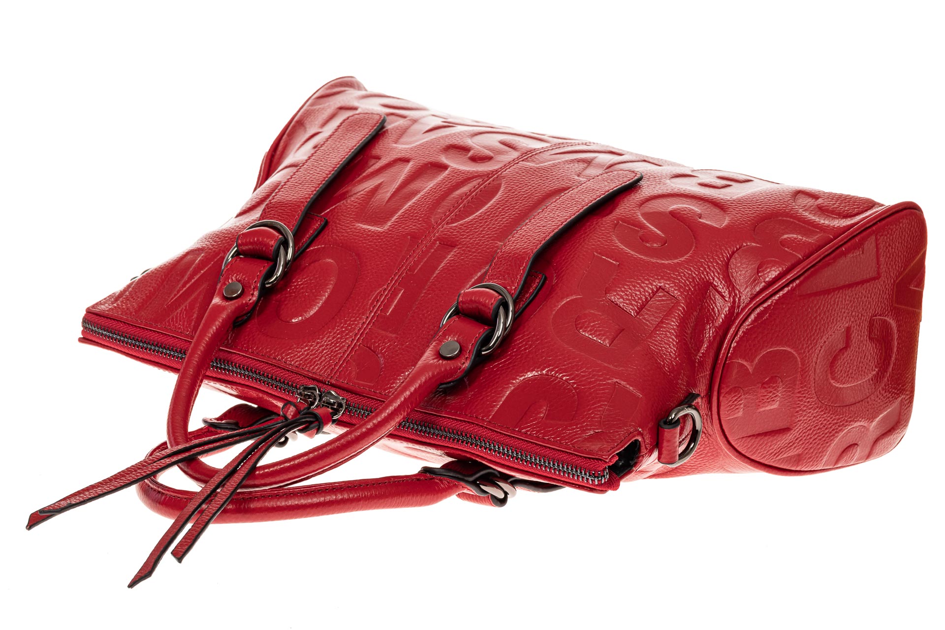 На фото 3 - Модная женская сумка из натуральной кожи, цвет красный