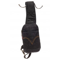 На фото 2 - Текстильный слинг-рюкзак для мужчин, цвет темно-серый
