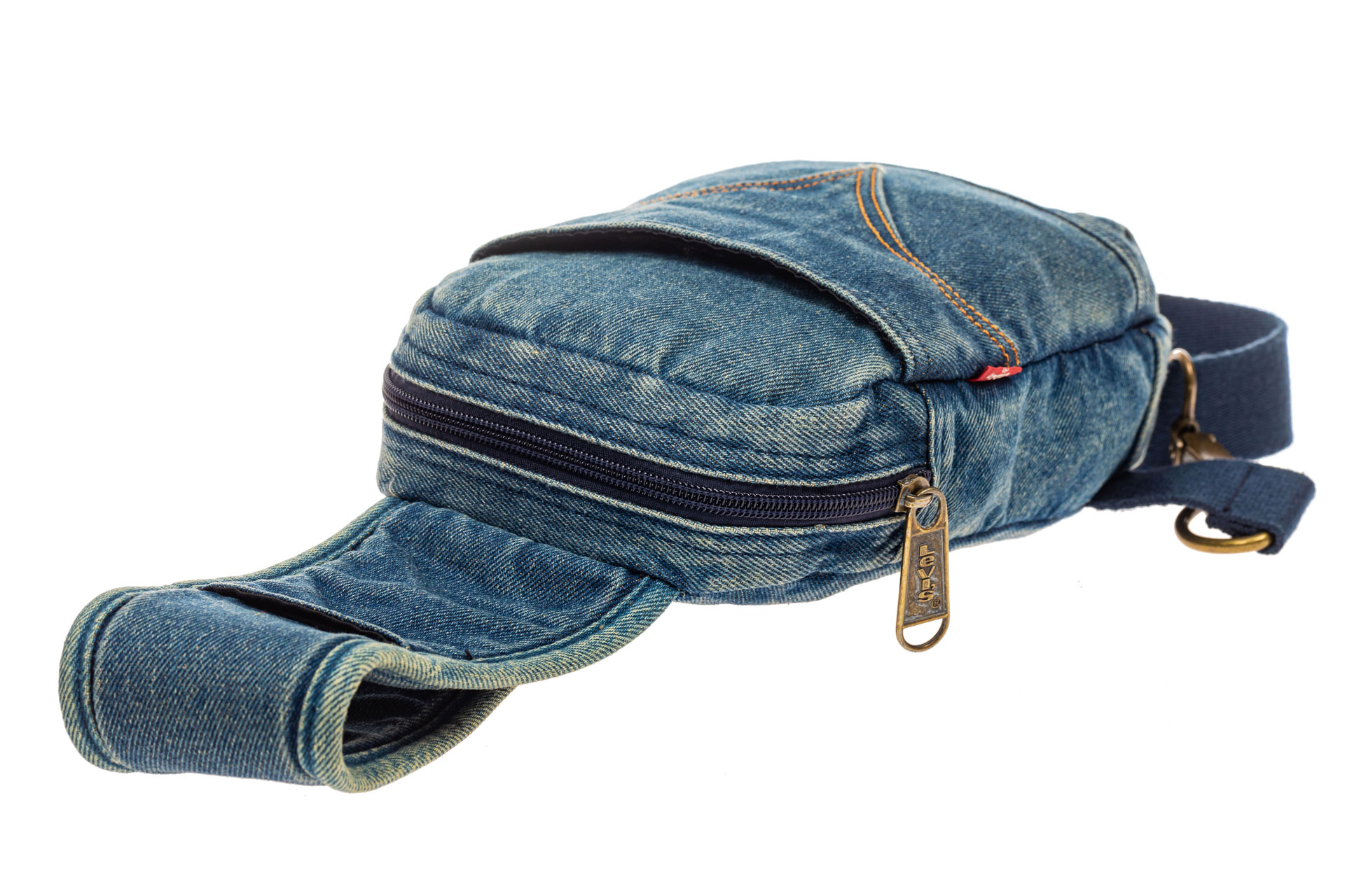 На фото 4 - Текстильный слинг-рюкзак для мужчин, цвет голубой