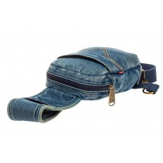 На фото 4 - Текстильный слинг-рюкзак для мужчин, цвет голубой