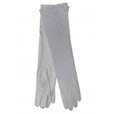 На фото 1 - Элегантные длинные женские перчатки из хлопка, цвет белый