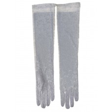 На фото 1 - Гипюровые длинные женские перчатки, цвет  белый