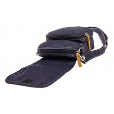 На фото 4 - Маленькая мужская сумка через плечо из джинсы, цвет синий