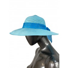 На фото 1 - Летняя женская шляпа, цвет голубой