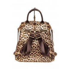 На фото 3 - Женский рюкзак из кожи с леопардовым принтом
