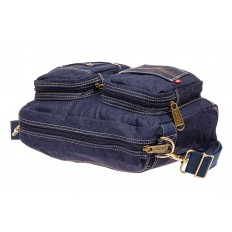 На фото 4 - Джинсовая сумка через плечо, цвет синий