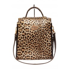 На фото 2 - Женский рюкзак из искусственной и натуральной кожи с леопардовым принтом