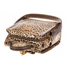 На фото 4 - Женский рюкзак из искусственной и натуральной кожи с леопардовым принтом