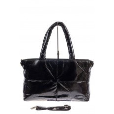 На фото 2 - Вместительная сумка из искусственной кожи, цвет черный
