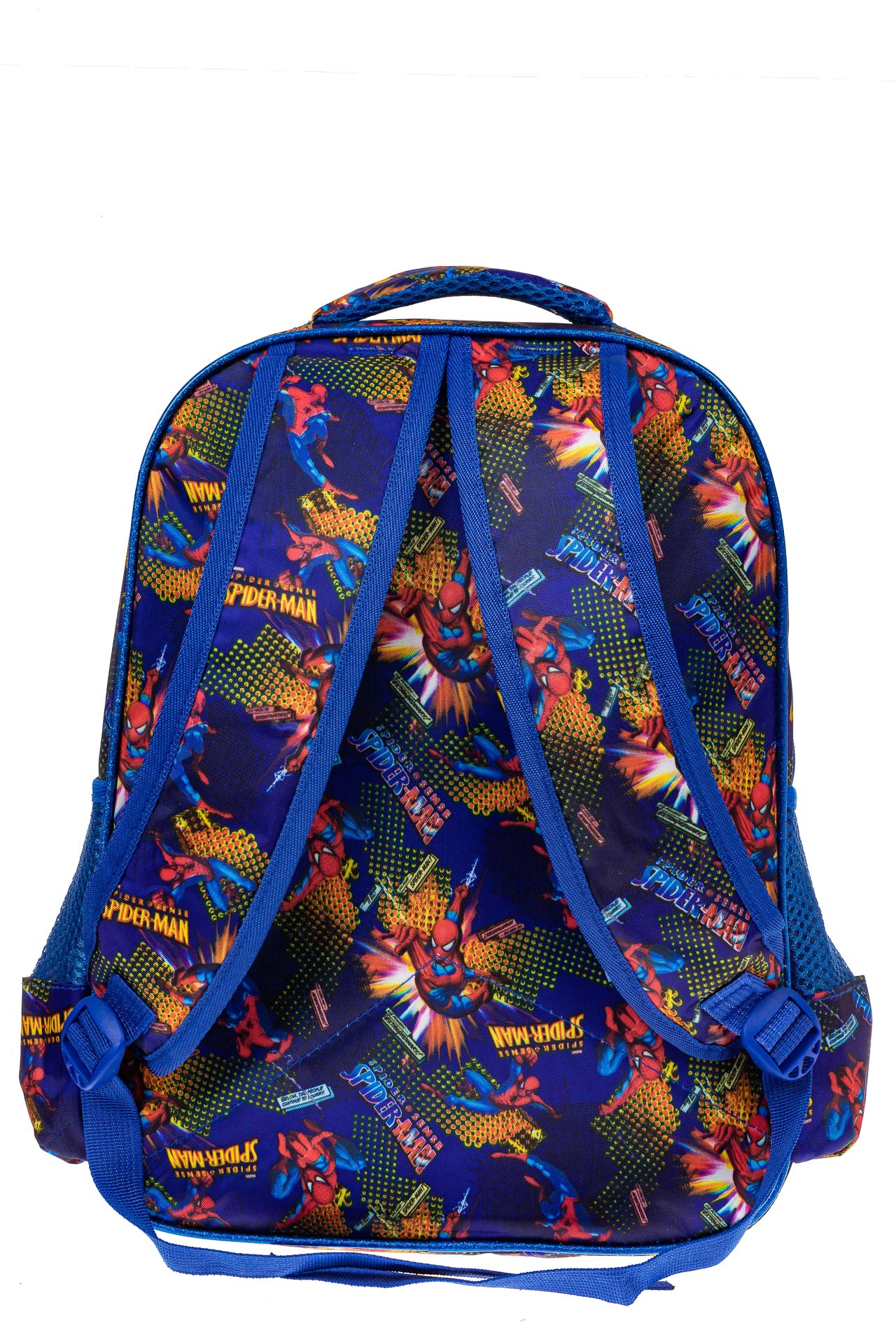 На фото 2 - Большой вместительный рюкзак с аппликацией, цвет синий