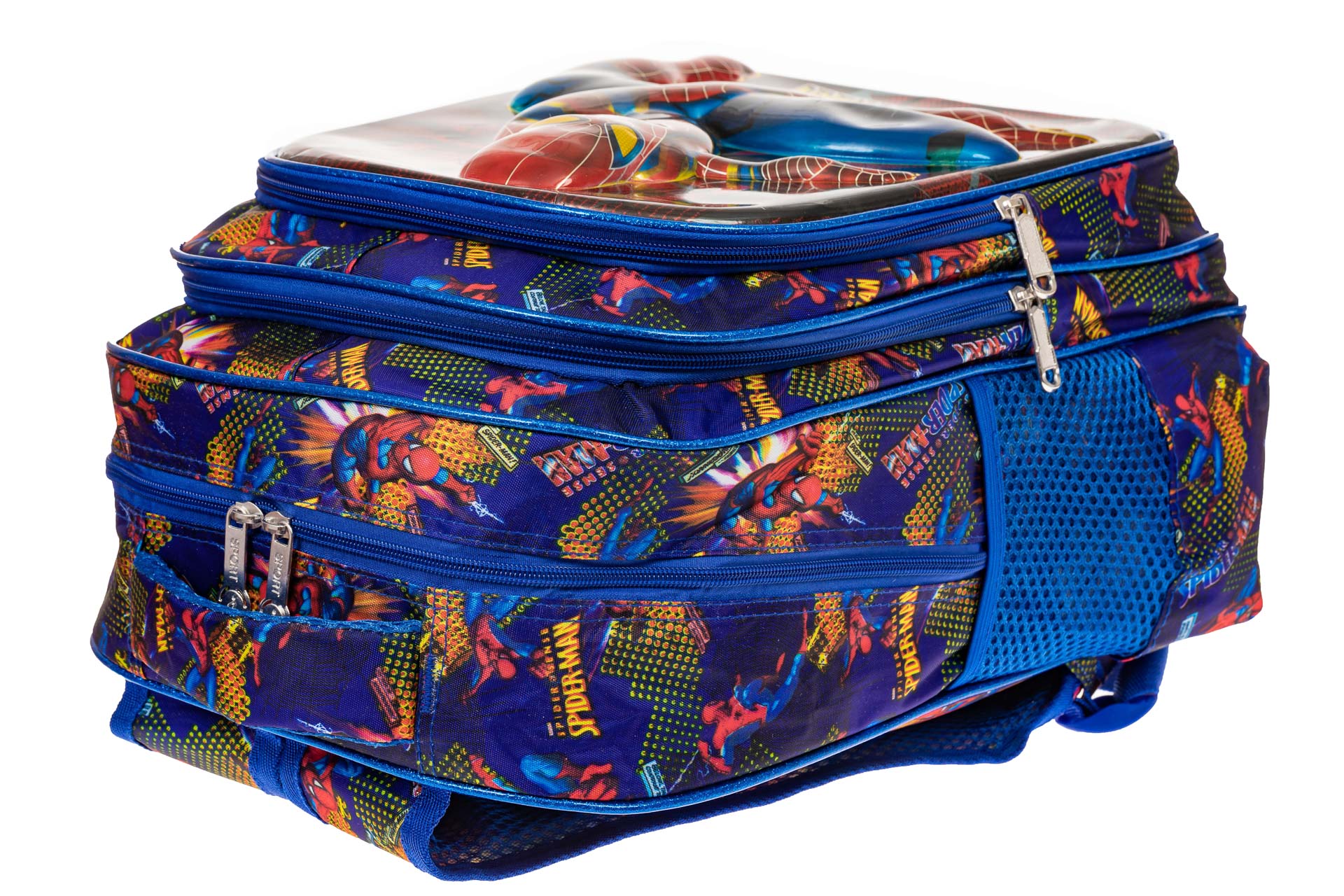 На фото 3 - Большой вместительный рюкзак с аппликацией, цвет синий