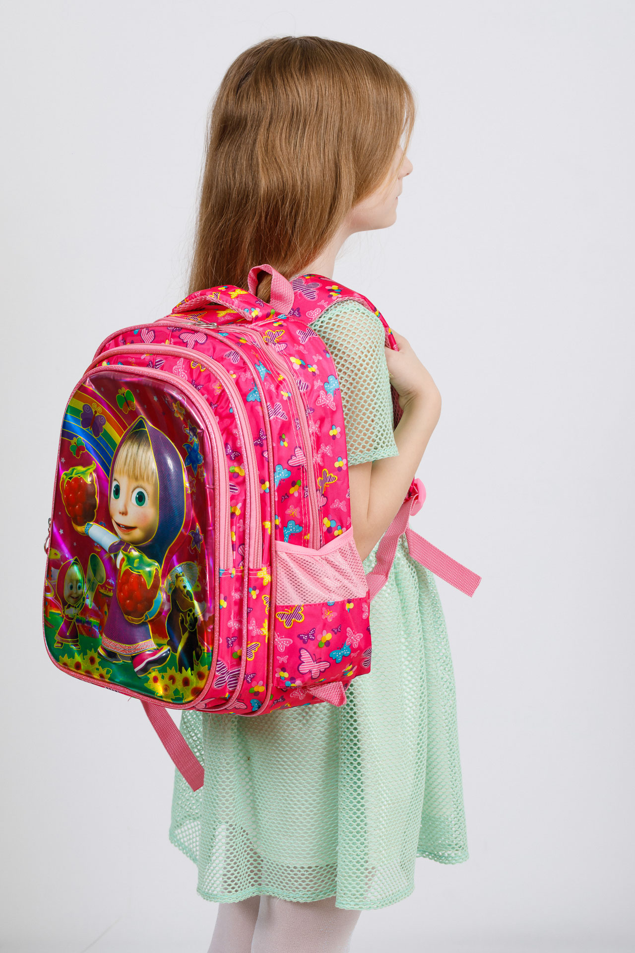 На фото 4 - Большой школьный рюкзак, цвет фуксия
