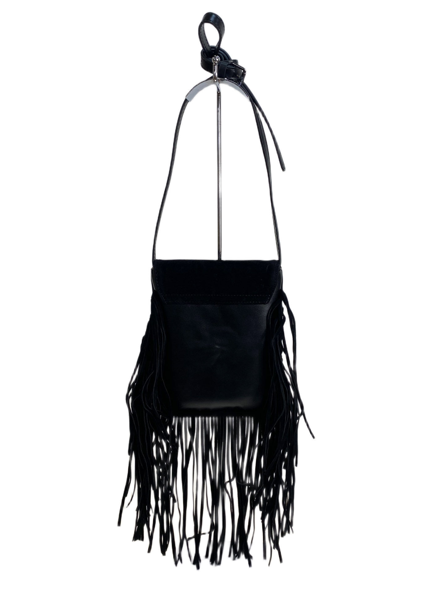 На фото 2 - Женская сумка из искусственной замши, цвет черный