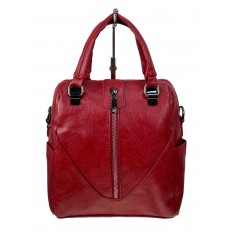 На фото 2 - Женская сумка-рюкзак из искусственной кожи, цвет красный