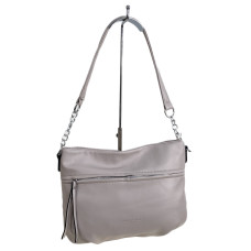 На фото 1 - Женская сумка из искусственной кожи, цвет серо-белый