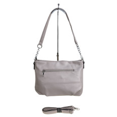 На фото 2 - Женская сумка из искусственной кожи, цвет серо-белый