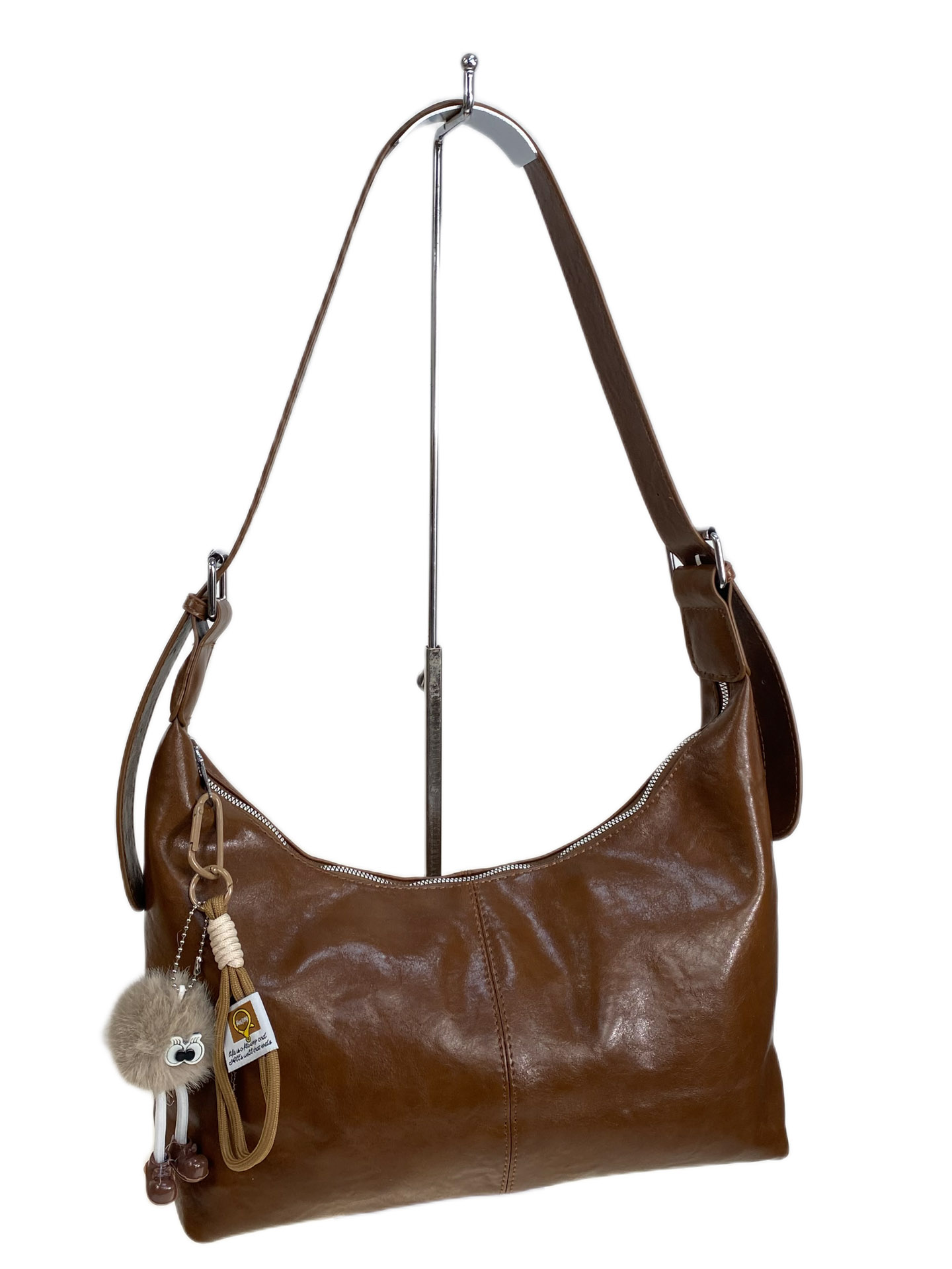 На фото 1 - Женская сумка из искусственной кожи, цвет  коричневый