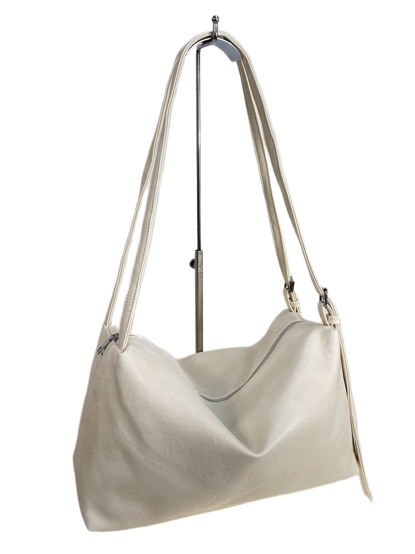 На фото 1 - Женская сумка из искусственной кожи, цвет молочный