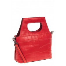 На фото 1 - Небольшая кожаная женская сумка под документы, цвет красный