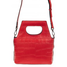 На фото 2 - Небольшая кожаная женская сумка под документы, цвет красный
