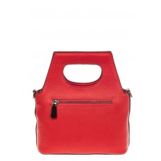 На фото 3 - Небольшая кожаная женская сумка под документы, цвет красный
