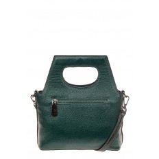 На фото 3 - Небольшая кожаная женская сумка под документы, цвет зеленый