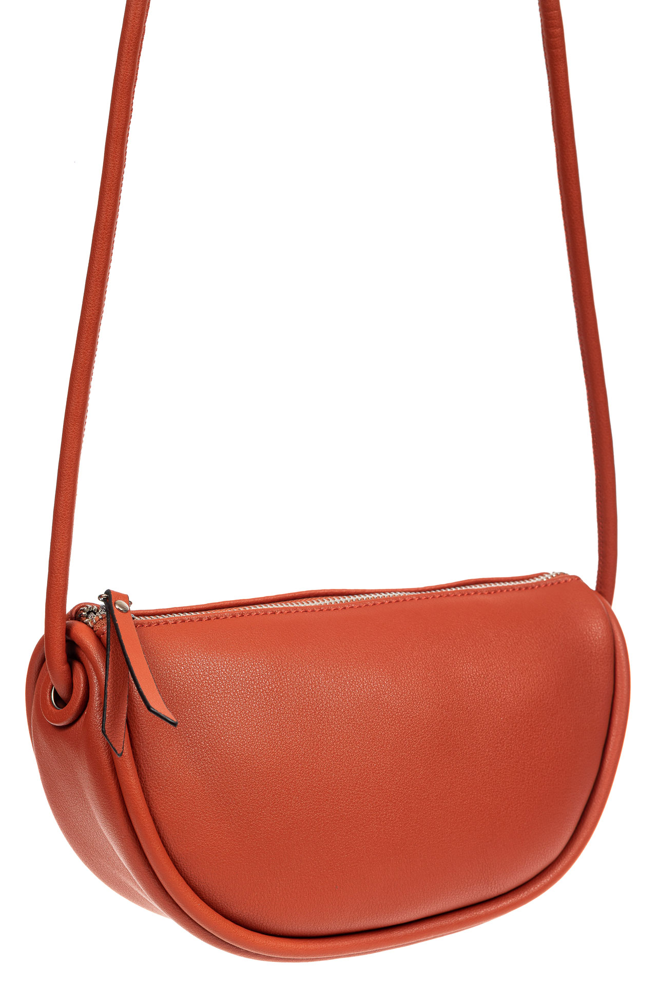 На фото 1 - Кожаная сумка Saddle Bag, цвет кирпичный