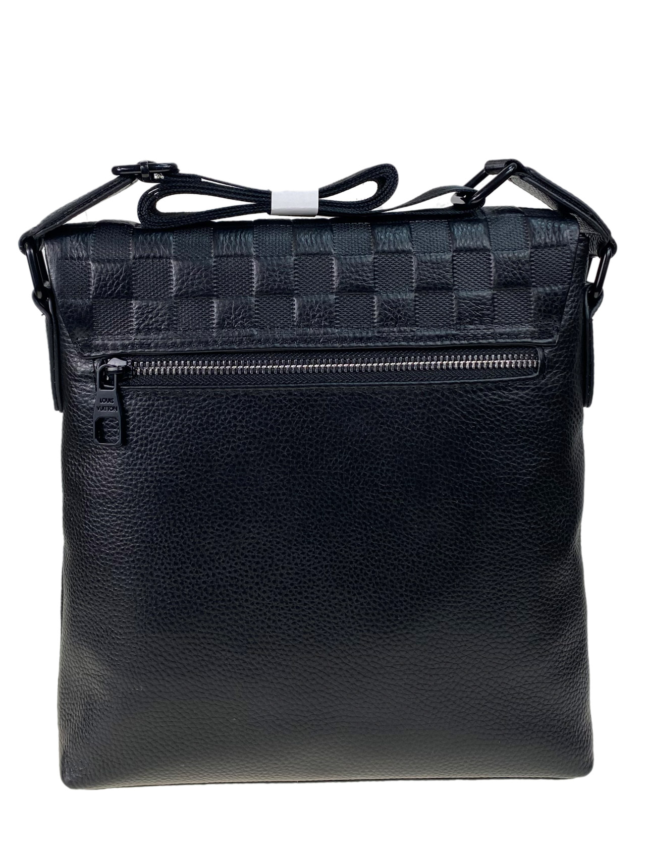 На фото 2 - Мужская сумка планшет из натуральной кожи, цвет черный 