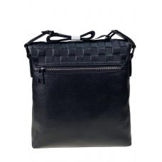 На фото 1 - Мужская сумка планшет из натуральной кожи, цвет черный 