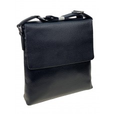 На фото 1 - Мужская сумка планшет из натуральной кожи, цвет черный 