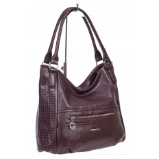 На фото 3 - Женская сумка хобо из искусственной кожи, цвет бордо