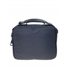 На фото 2 - Мужская сумка из текстиля, цвет черный с синим
