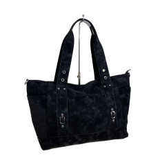 На фото 2 - Женская сумка из искусственной замши, цвет черный На фото 2 - Женская сумка из искусственной замши, цвет черный