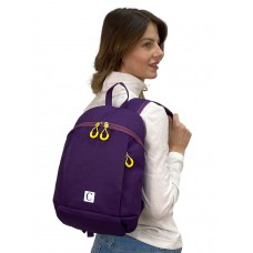 На фото 1 - Молодежный рюкзак из текстиля, цвет фиолетовый 