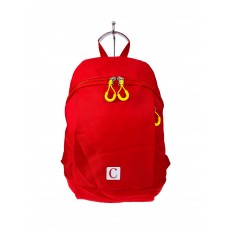 На фото 3 - Молодежный рюкзак из текстиля, цвет красный