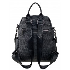 На фото 3 - Сумка-рюкзак из искусственной кожи, цвет чёрный
