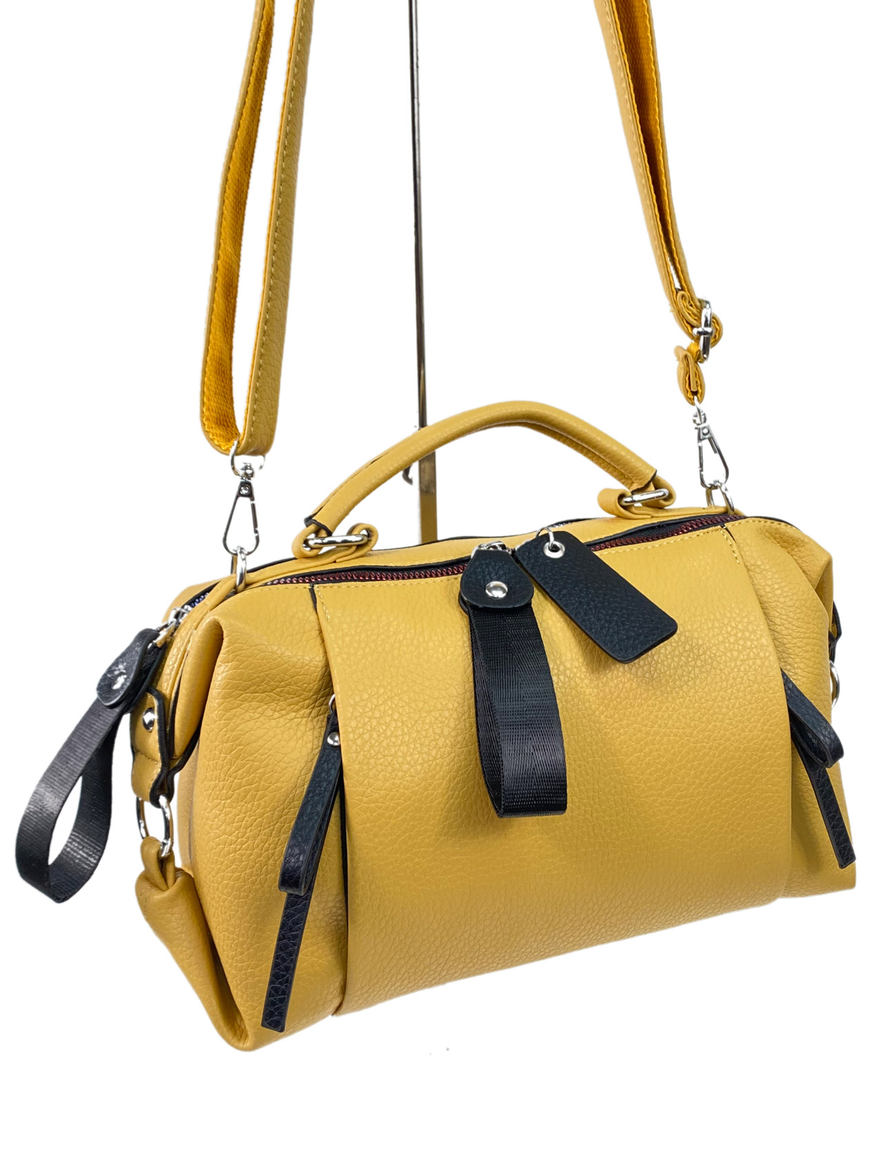 На фото 3 - Женская сумка  из искусственной кожи, цвет желтый 