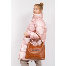 На фото 5 - Большая женская сумка из искусственной кожи, цвет коричневый