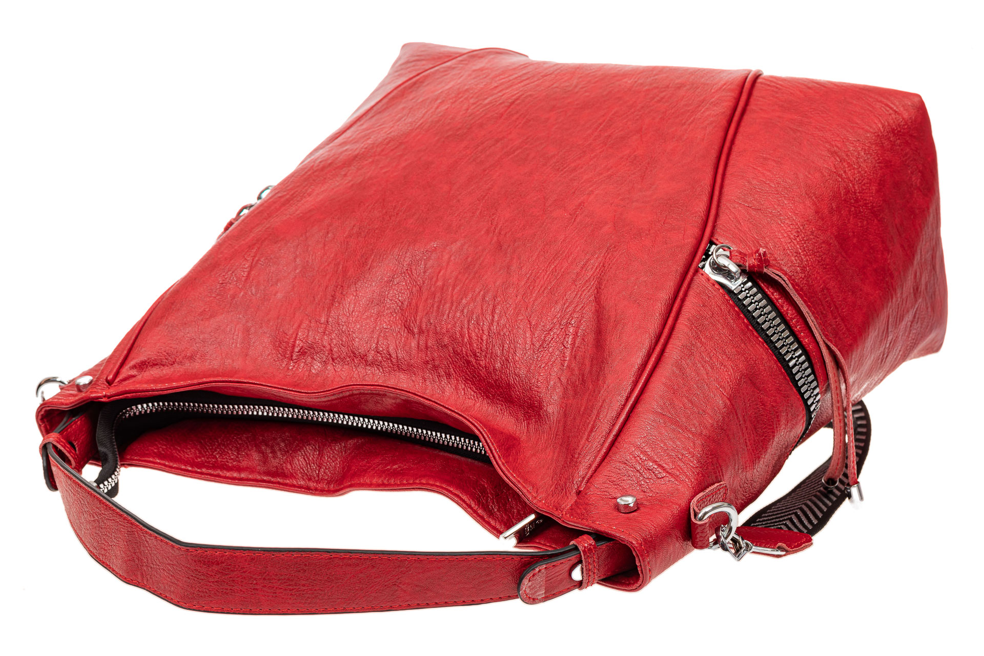 На фото 4 - Большая женская сумка из искусственной кожи, цвет красный