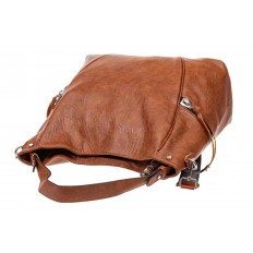 На фото 4 - Большая женская сумка из искусственной кожи, цвет коричневый