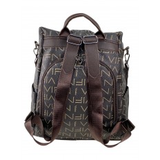 На фото 3 - Сумка-рюкзак из искусственной кожи, цвет коричневый