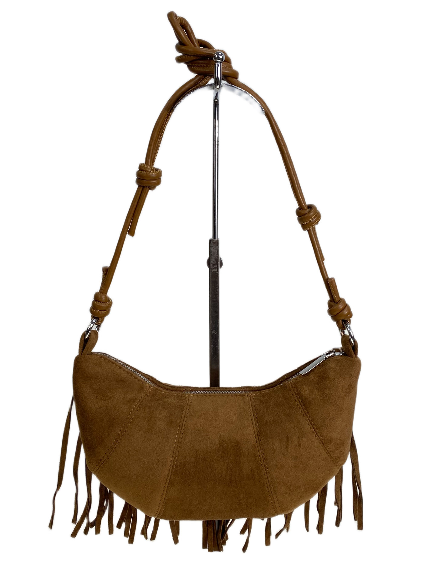 На фото 2 - Женская сумка из искусственной замши, цвет коричневый