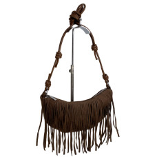 На фото 1 - Женская сумка из искусственной замши, цвет шоколад